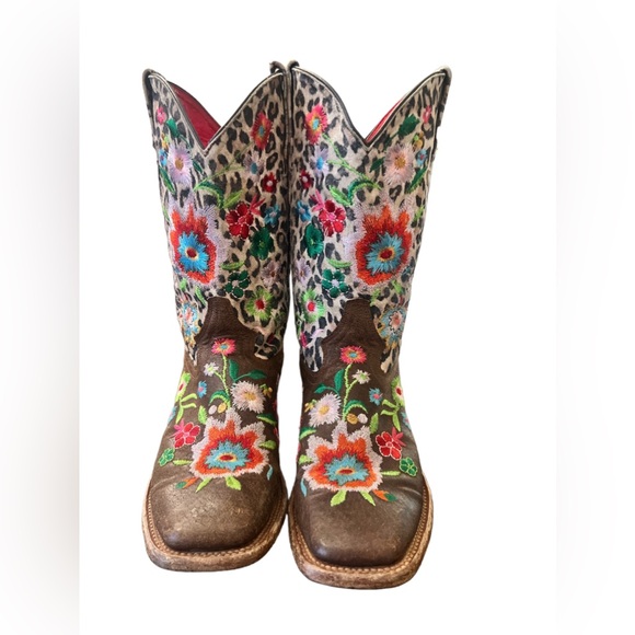 Macie Bean Other - Macie Bean Leather Leopard & Floral Cowgirl Boots Size 3